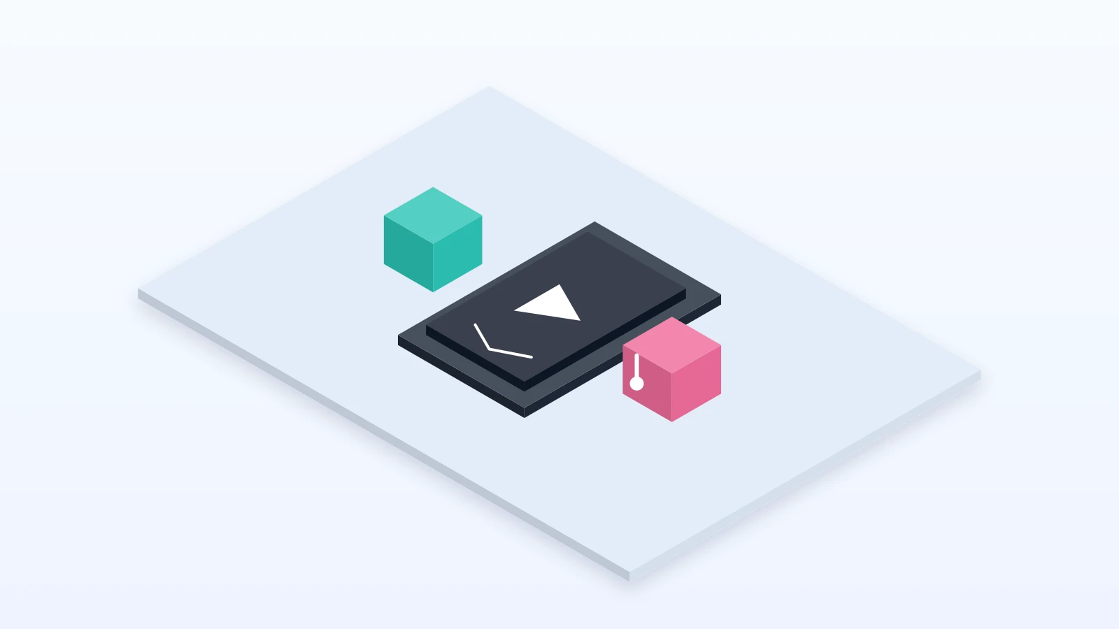 Ecra de video em telemovel 3D isometrico com play e nota musical